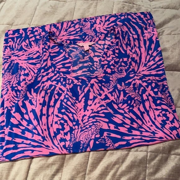Lilly Pulitzer Silk Dress Blue and Pink Zebra In Grass Betty Racer Back XS - Picture 11 of 16